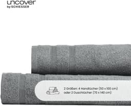 uncover by SCHIESSER Handtücher Brooklyn | Grau