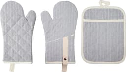stuco Topfhandschuhe gestreift | Grau