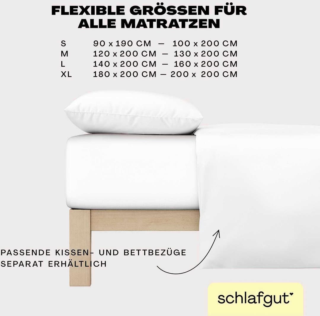 Schlafgut Spannbettlaken EASY JERSEY | Weiß