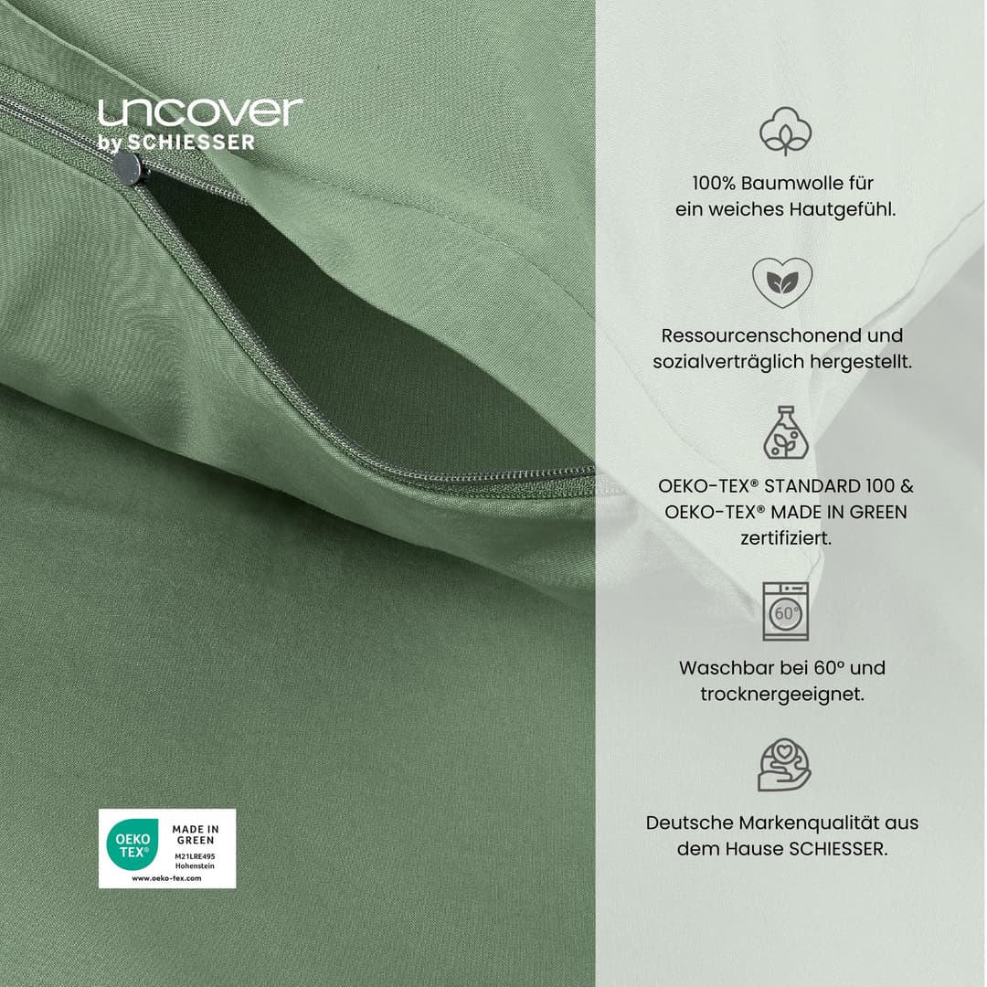 uncover by SCHIESSER Bettwäsche Soho | Grün