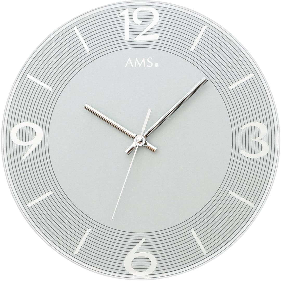 AMS Wanduhr W9571 | Silber