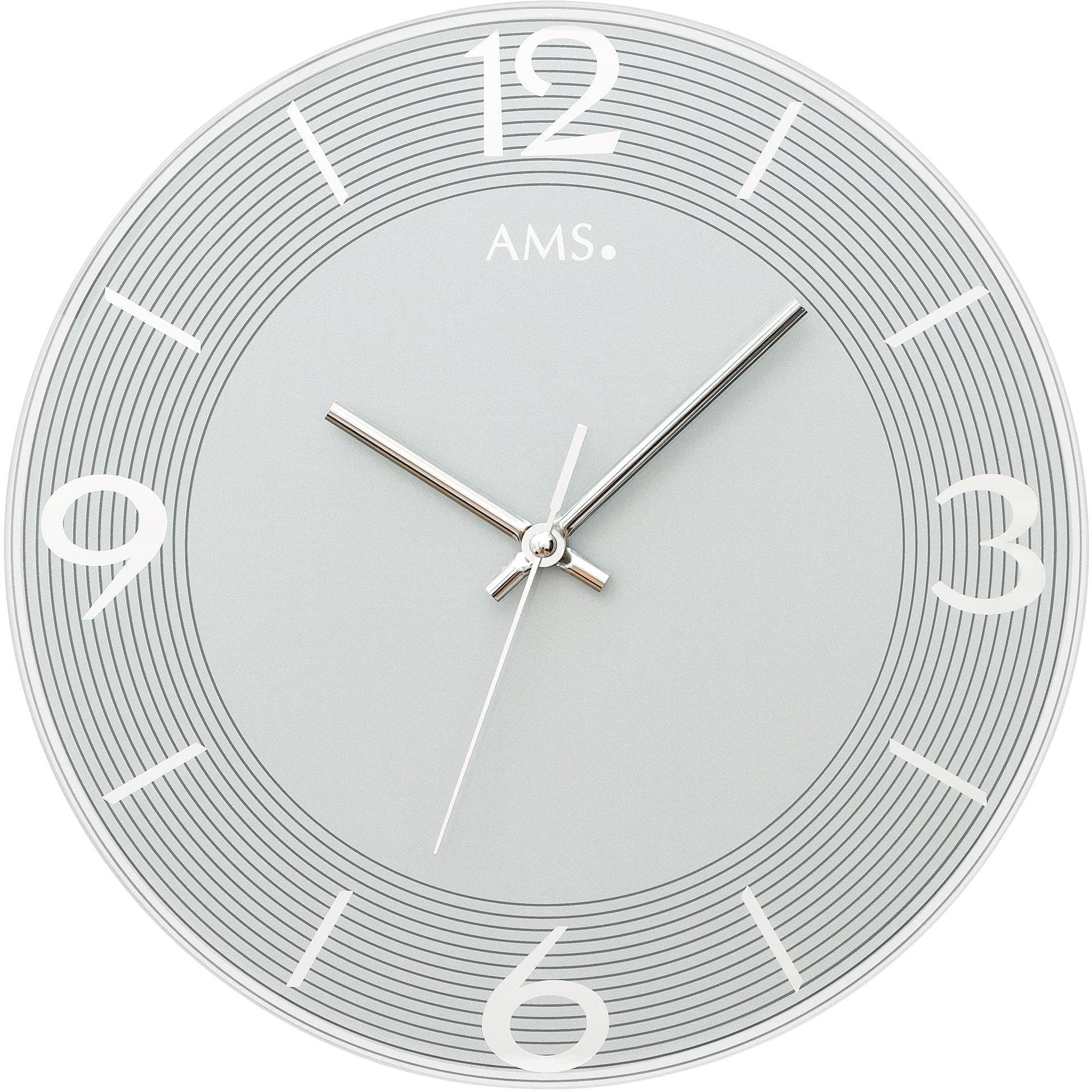 AMS Wanduhr W9571 | Silber