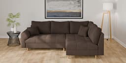 Home affaire Ecksofa CHARRE L-Form mit Ottomane | Braun
