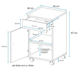 VOGL Möbelfabrik Rollcontainer Barrie | Braun