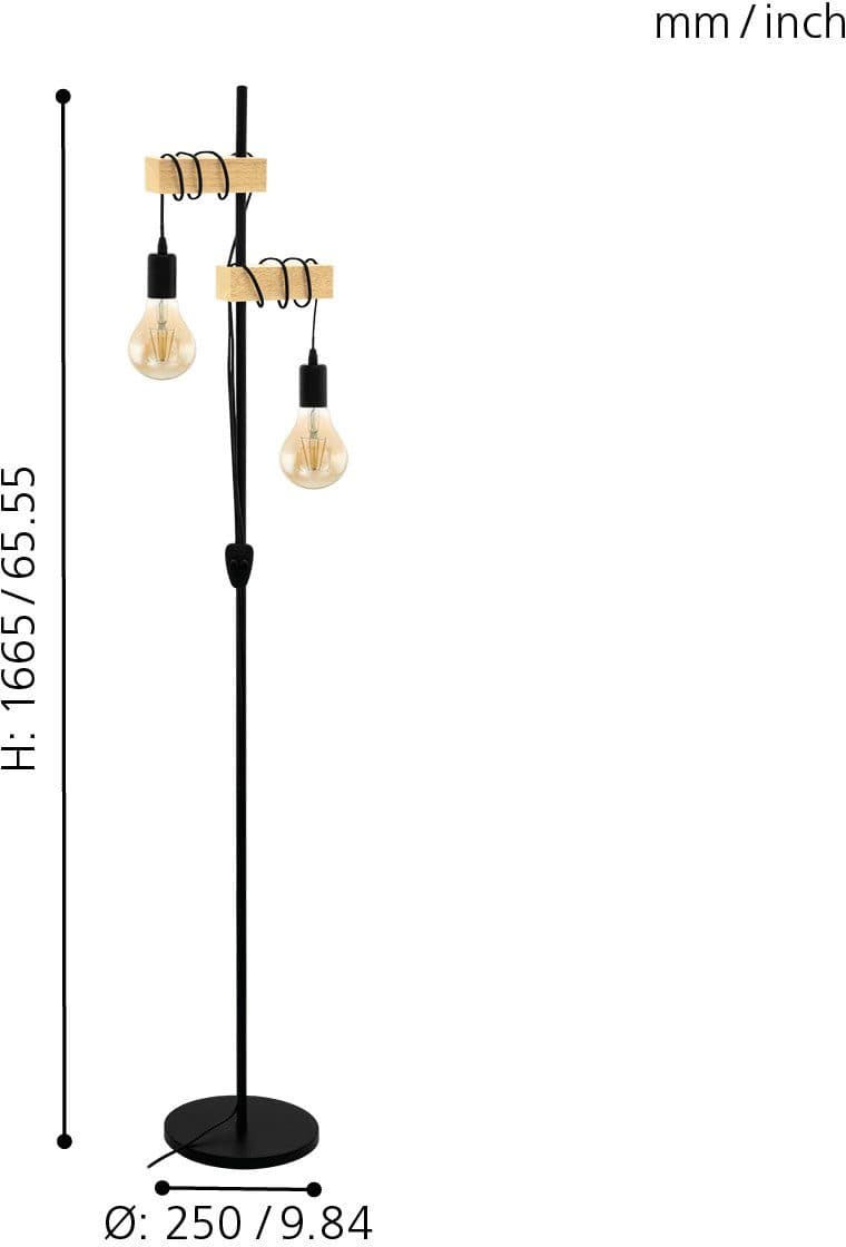 EGLO Stehlampe TOWNSHEND | Schwarz