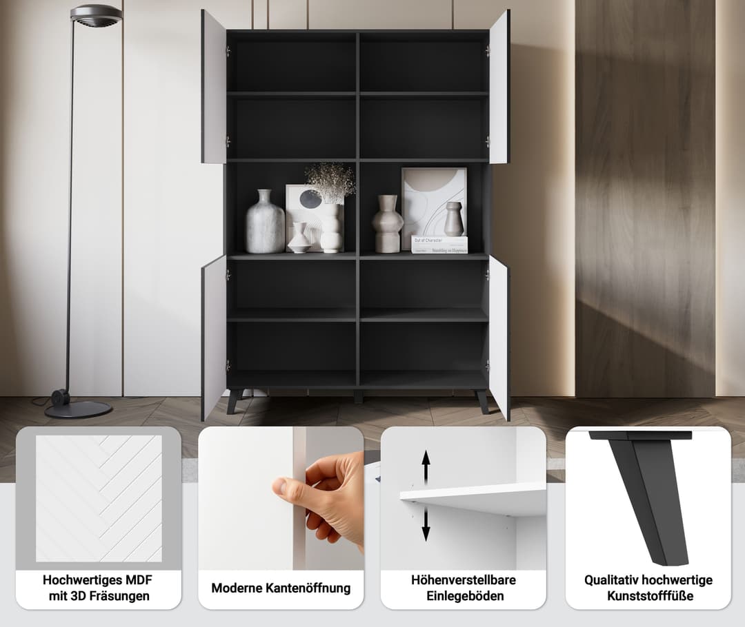Home affaire Highboard Phuket | Schwarz