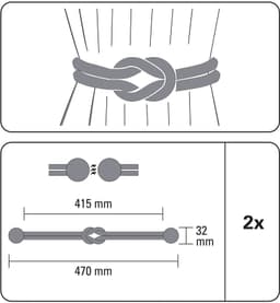 GARDINIA Raffspange Kordel | Grau