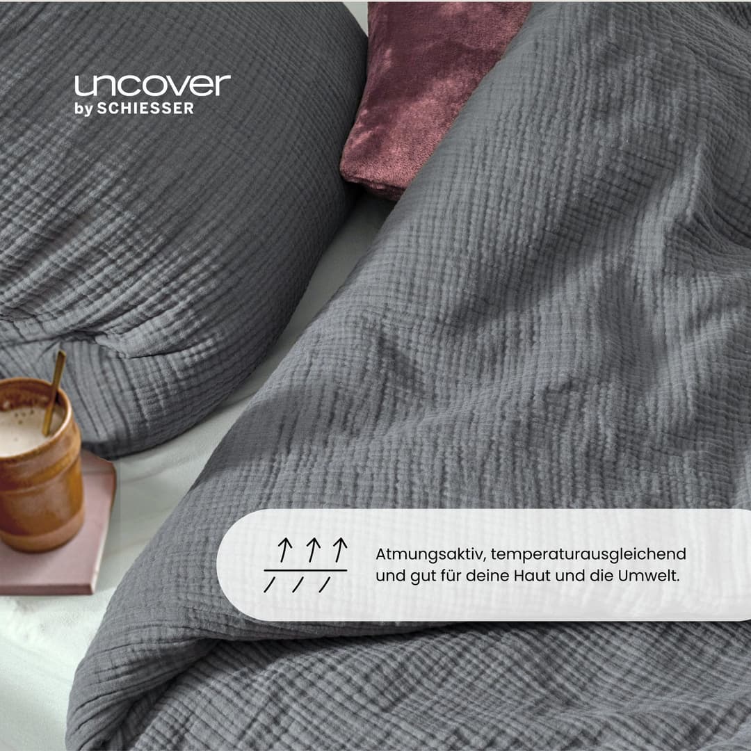 uncover by SCHIESSER Bettwäsche Lennox | Grau