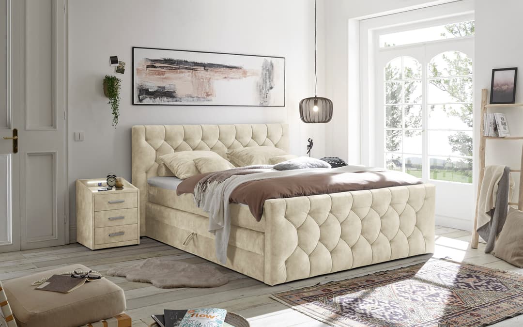 ED EXCITING DESIGN Boxspringbett "Cashfield" | Beige