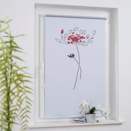 Seitenzugrollo Druck Blume | Weiß