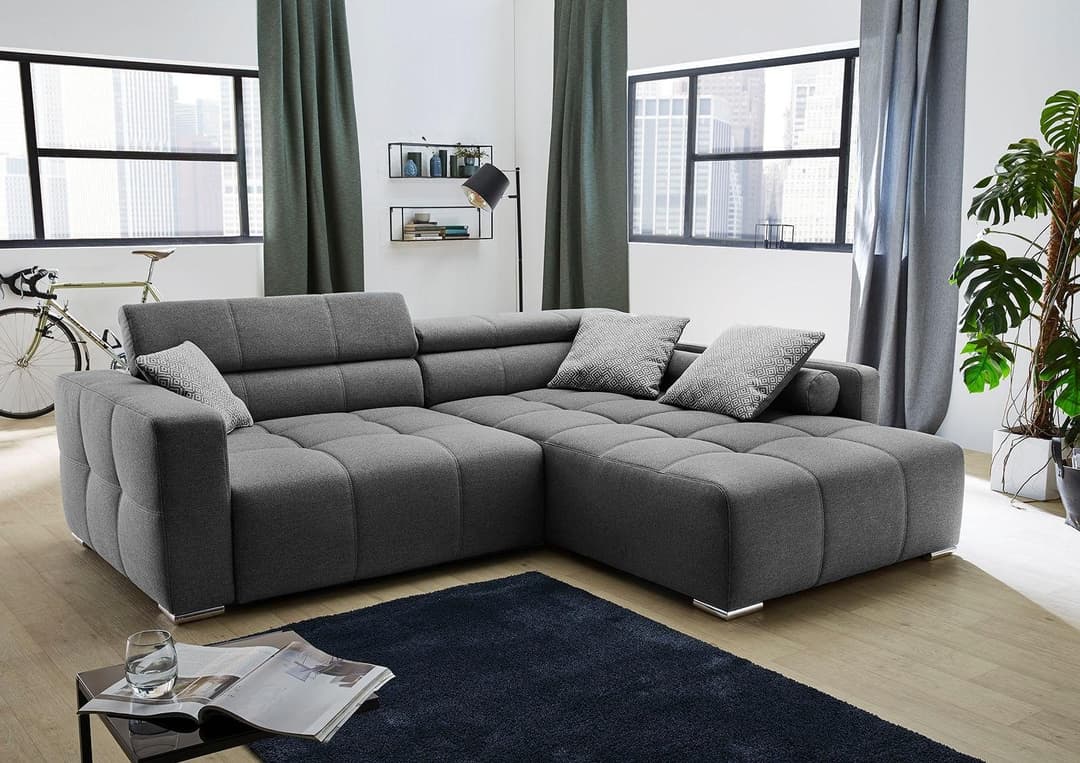 Jockenhöfer Gruppe Ecksofa Salerno L-Form | Grau