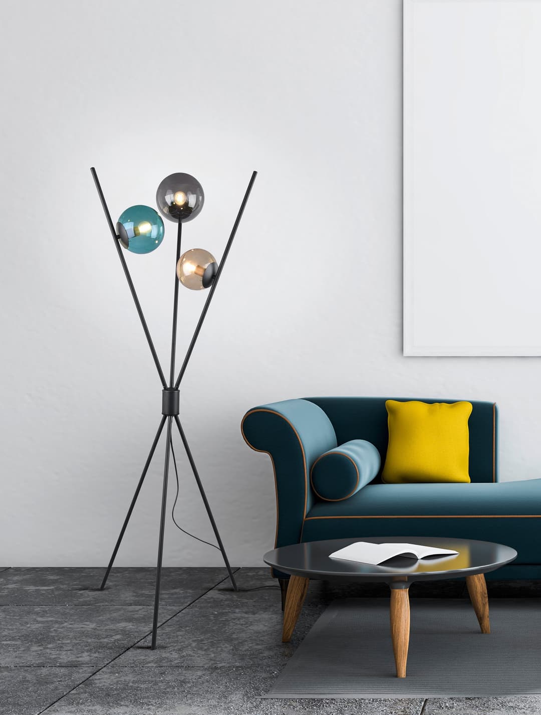 TRIO Leuchten Stehlampe Lance | Schwarz