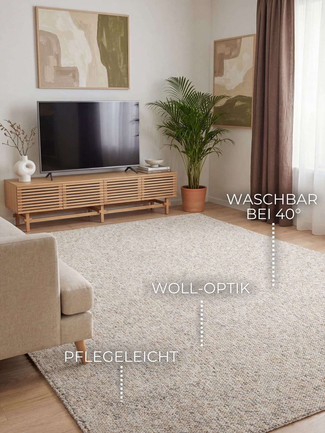 ELLE DECORATION Teppich Rocco | Beige