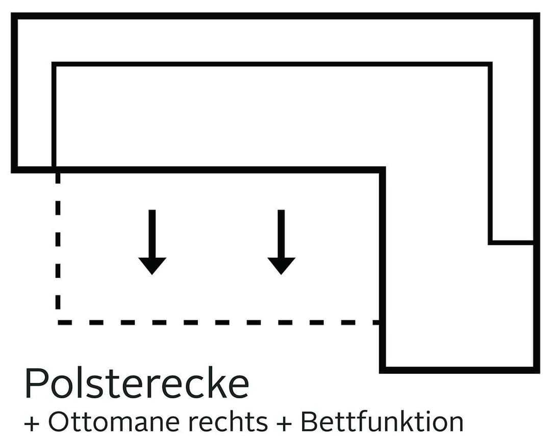 sit&more Ecksofa Valentine L-Form | Schwarz