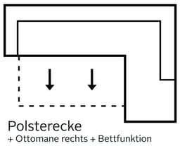 sit&more Ecksofa Valentine L-Form | Schwarz