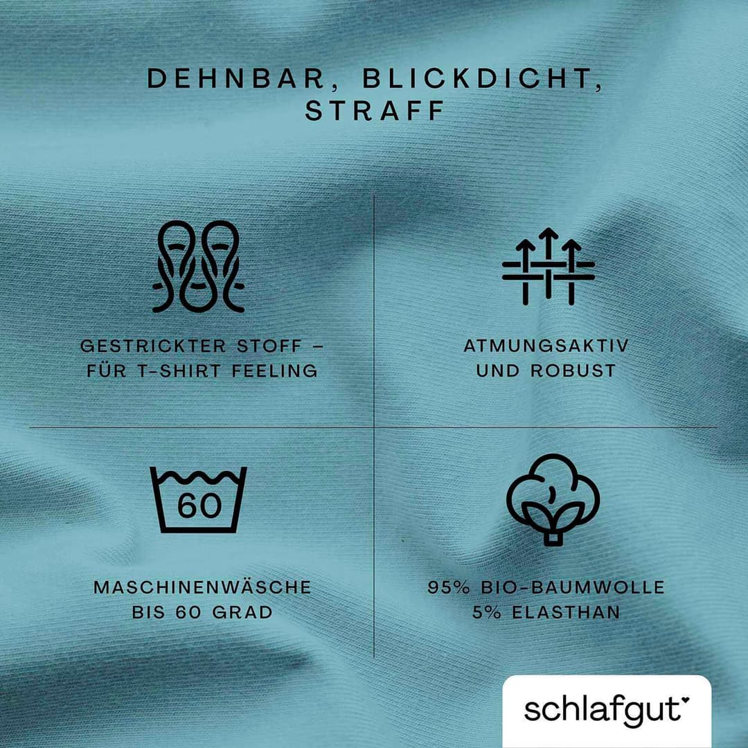 Schlafgut Spannbettlaken PURE | Türkis