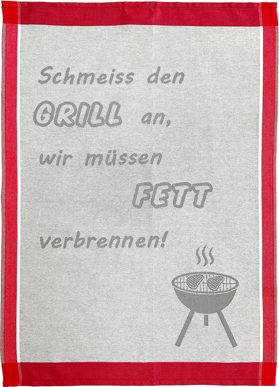 ROSS Geschirrtuch Schmeiss den Grill an, wir müssen Fett verbrennen