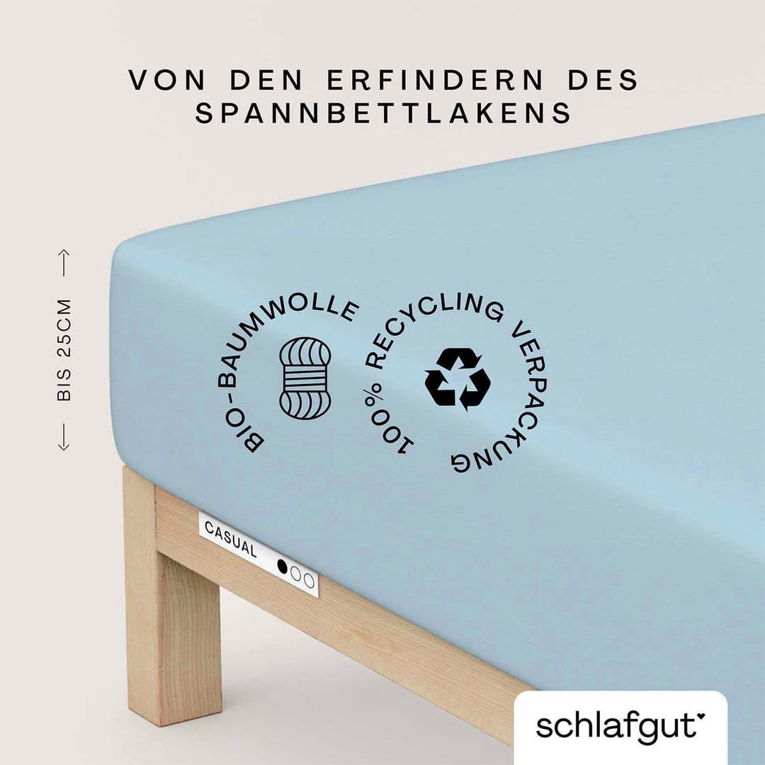 Schlafgut Spannbettlaken CASUAL | Blau