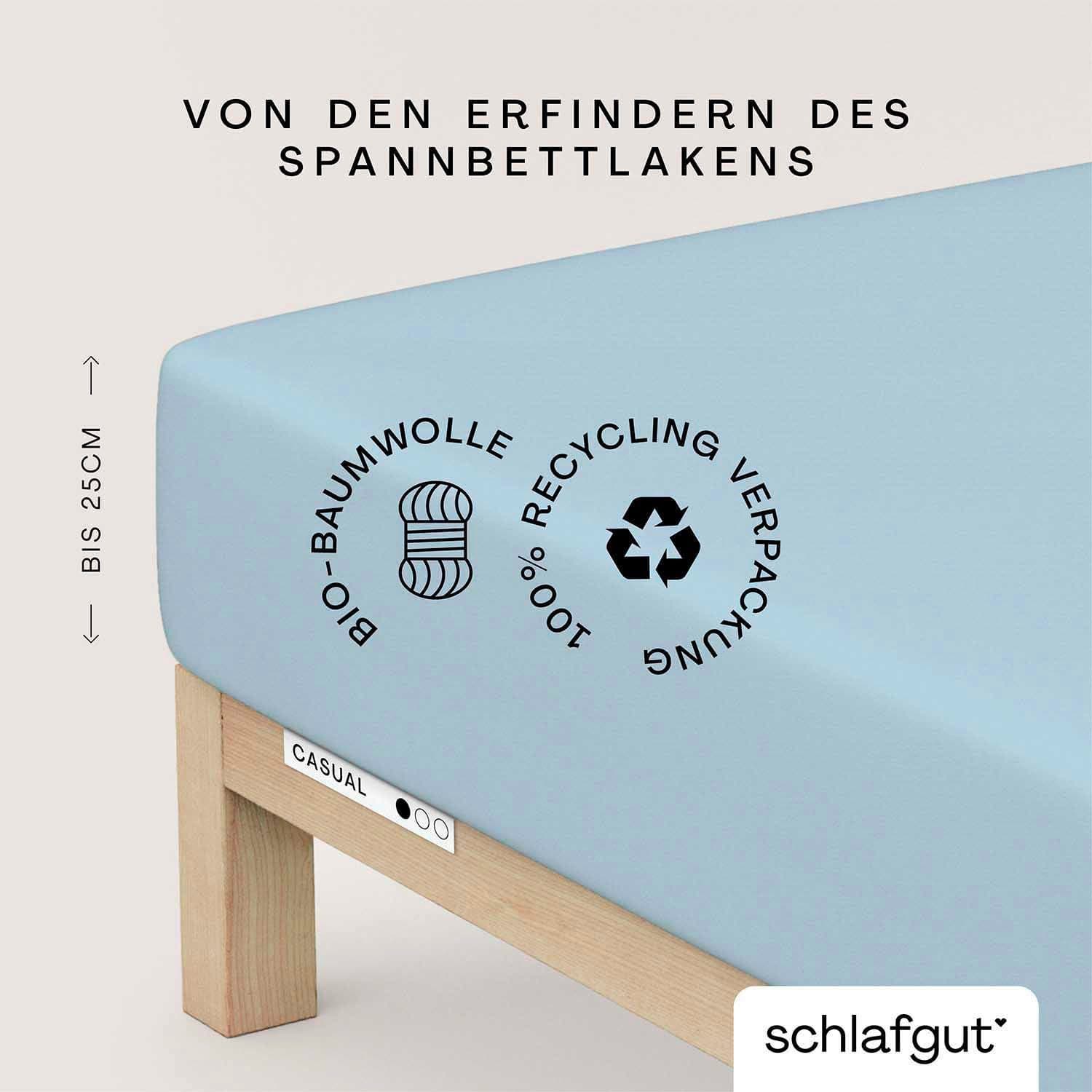 Schlafgut Spannbettlaken CASUAL | Blau