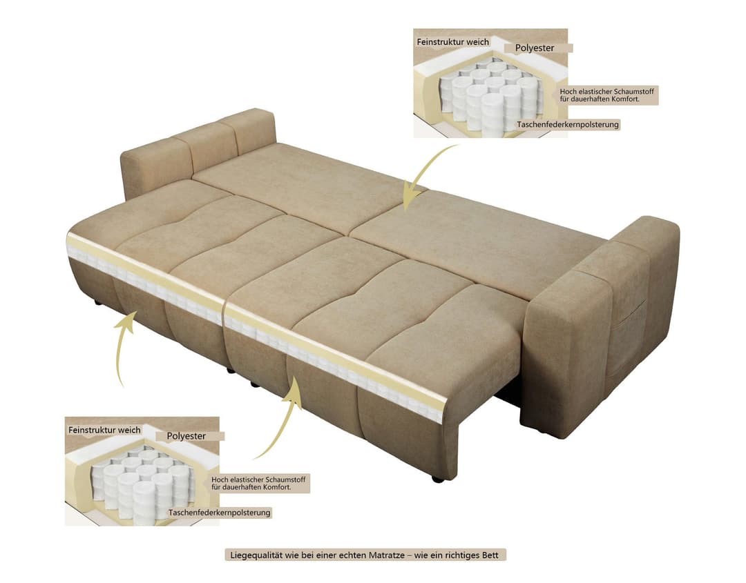 OTTO home Schlafsofa YLVAA | Beige