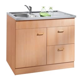 KOCHSTATION Spülenschrank KS-Elster Breite 100 cm | Holztöne