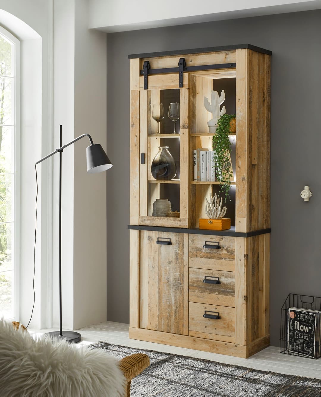 Home affaire Vitrine SHERWOOD | Holztöne