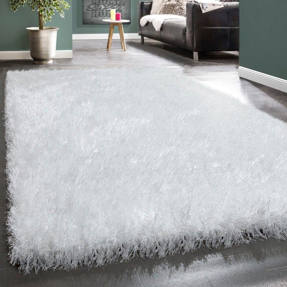 Paco Home Hochflor-Teppich Glamour 300 | Weiß