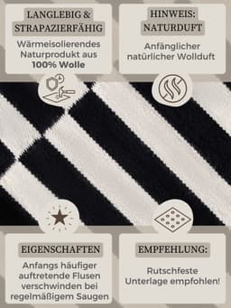 HANSE Home Wollteppich Vika | Schwarz