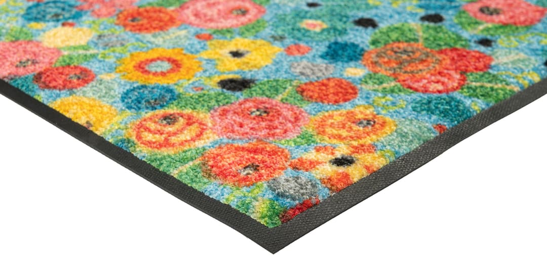 wash+dry by Kleen-Tex Fußmatte Flower Power | Mehrfarbig