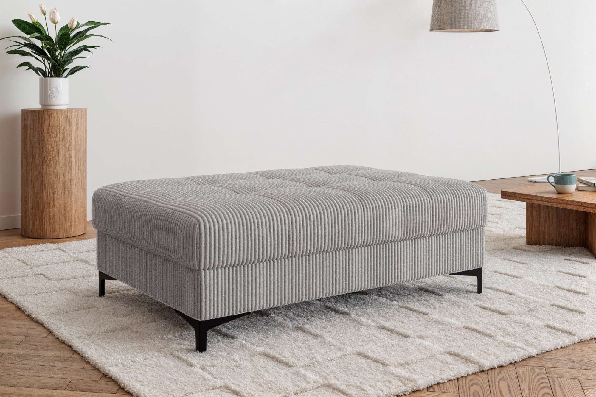 OTTO home Polsterhocker LEEVKE | Grau