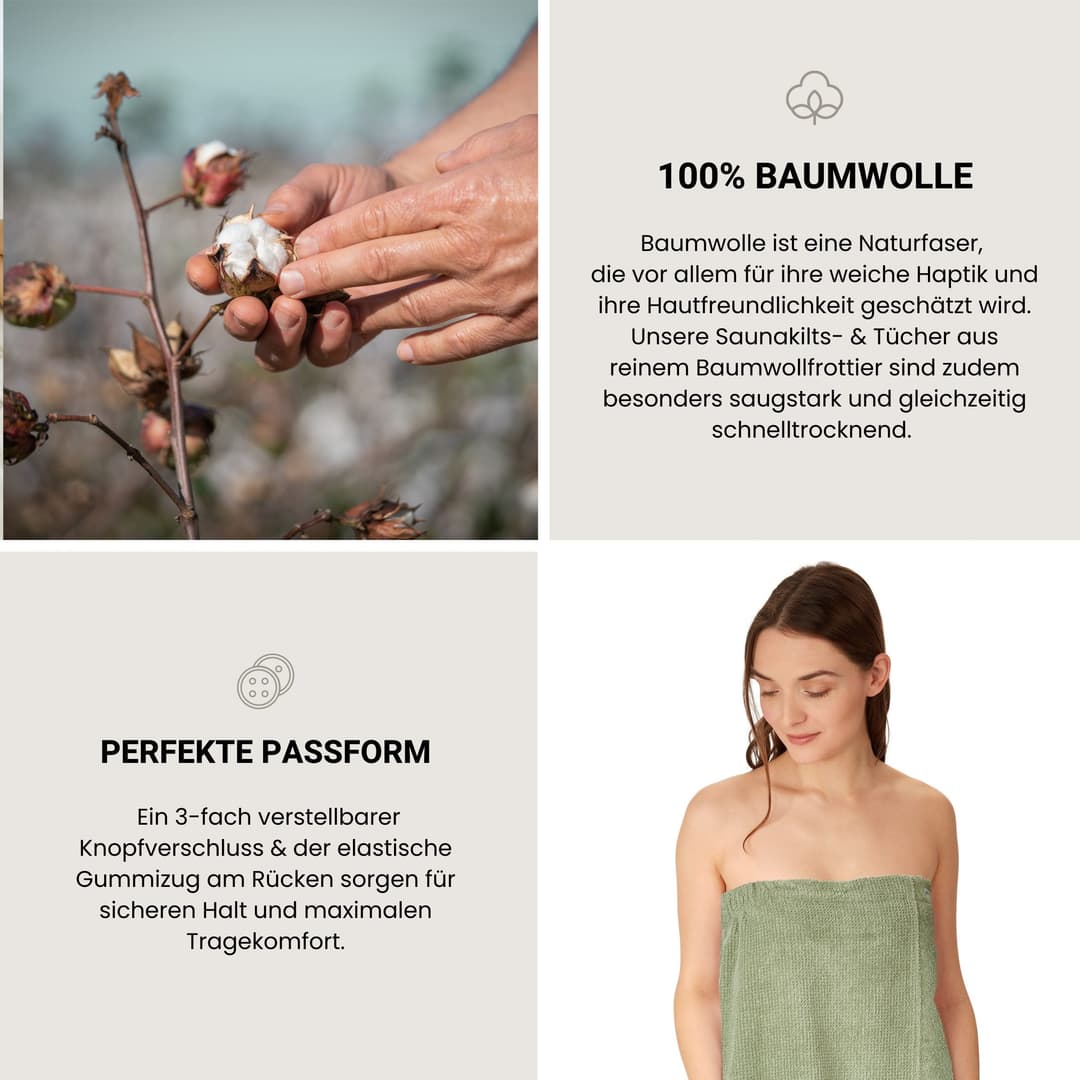 Schiesser Sarong Saunakilt Turin | Grün