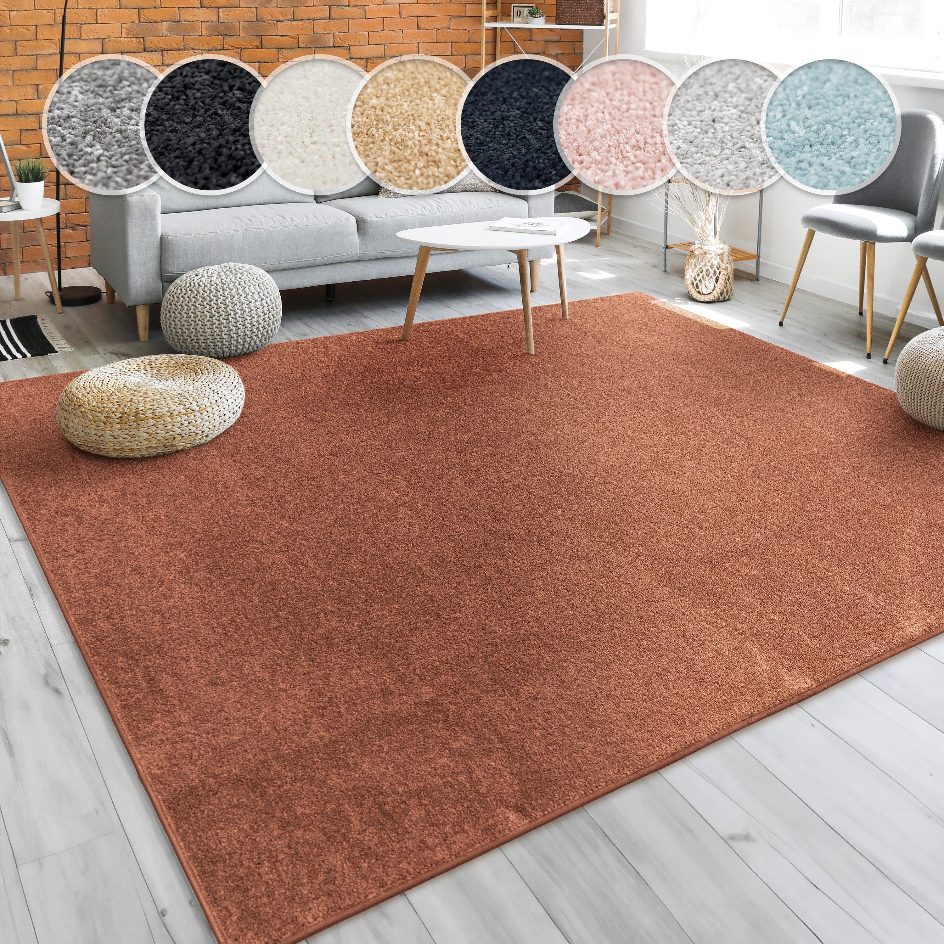 Paco Home Teppich Porto 890 | Kupfer