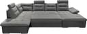 ED EXCITING DESIGN Wohnlandschaft Jakarta U-Form | Schwarz