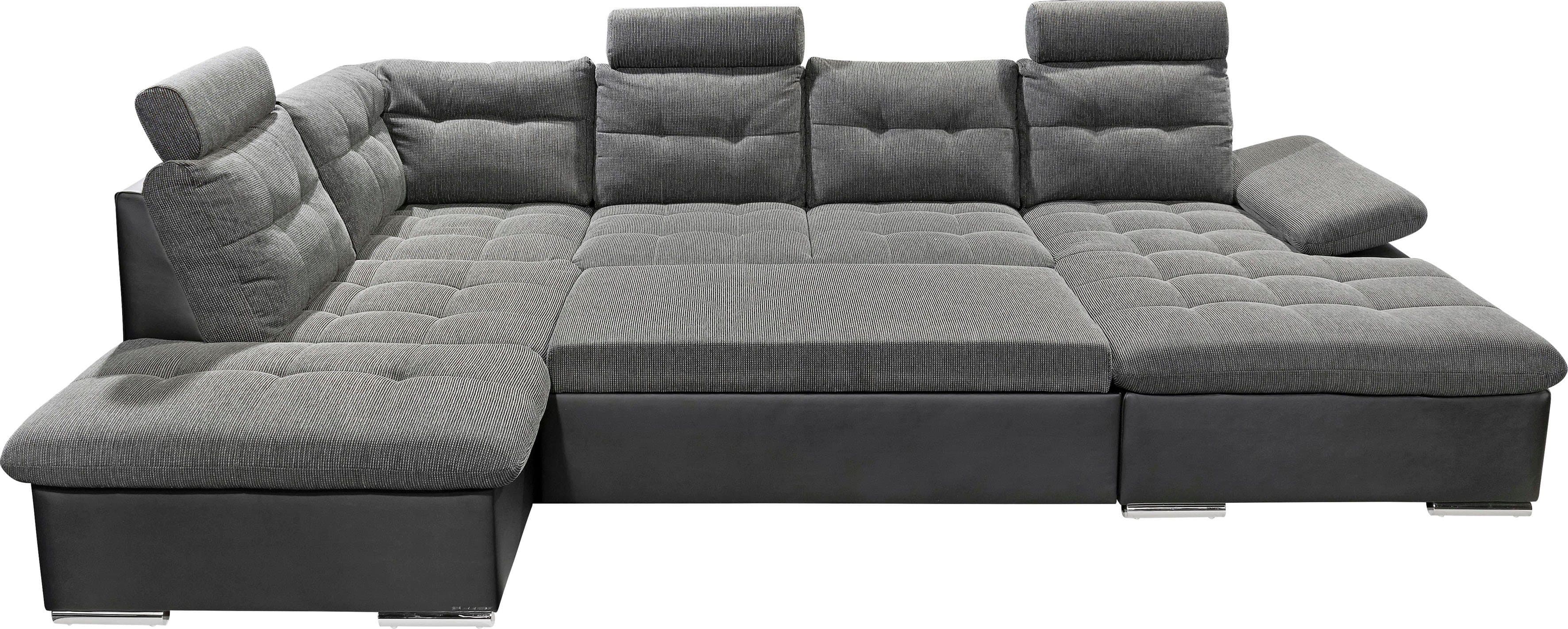 ED EXCITING DESIGN Wohnlandschaft Jakarta U-Form | Schwarz