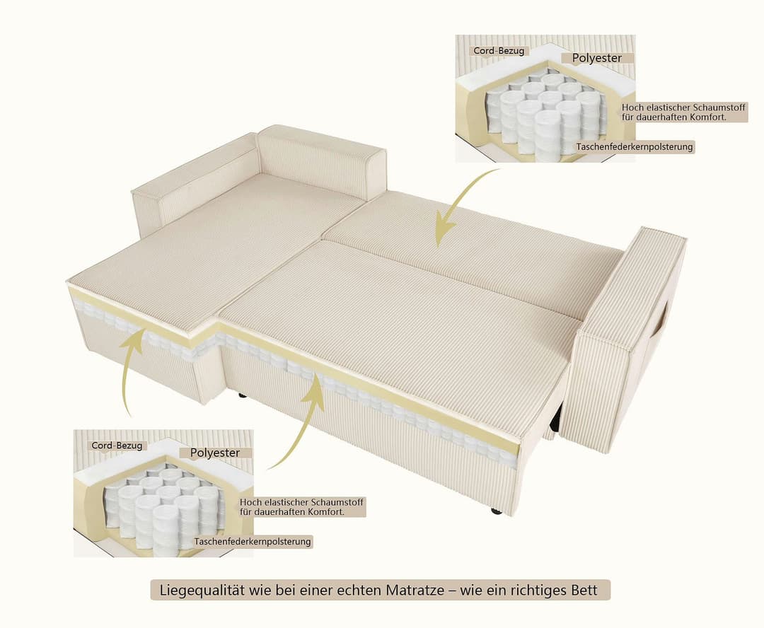 OTTO home Ecksofa CASSI L-Form, 241cm | Beige