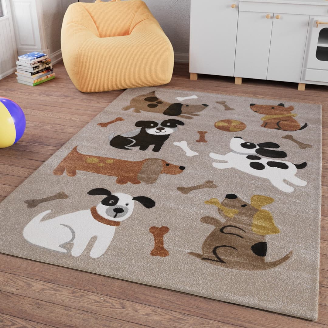 SMART KIDS Kinderteppich Rocky & Friends | Braun