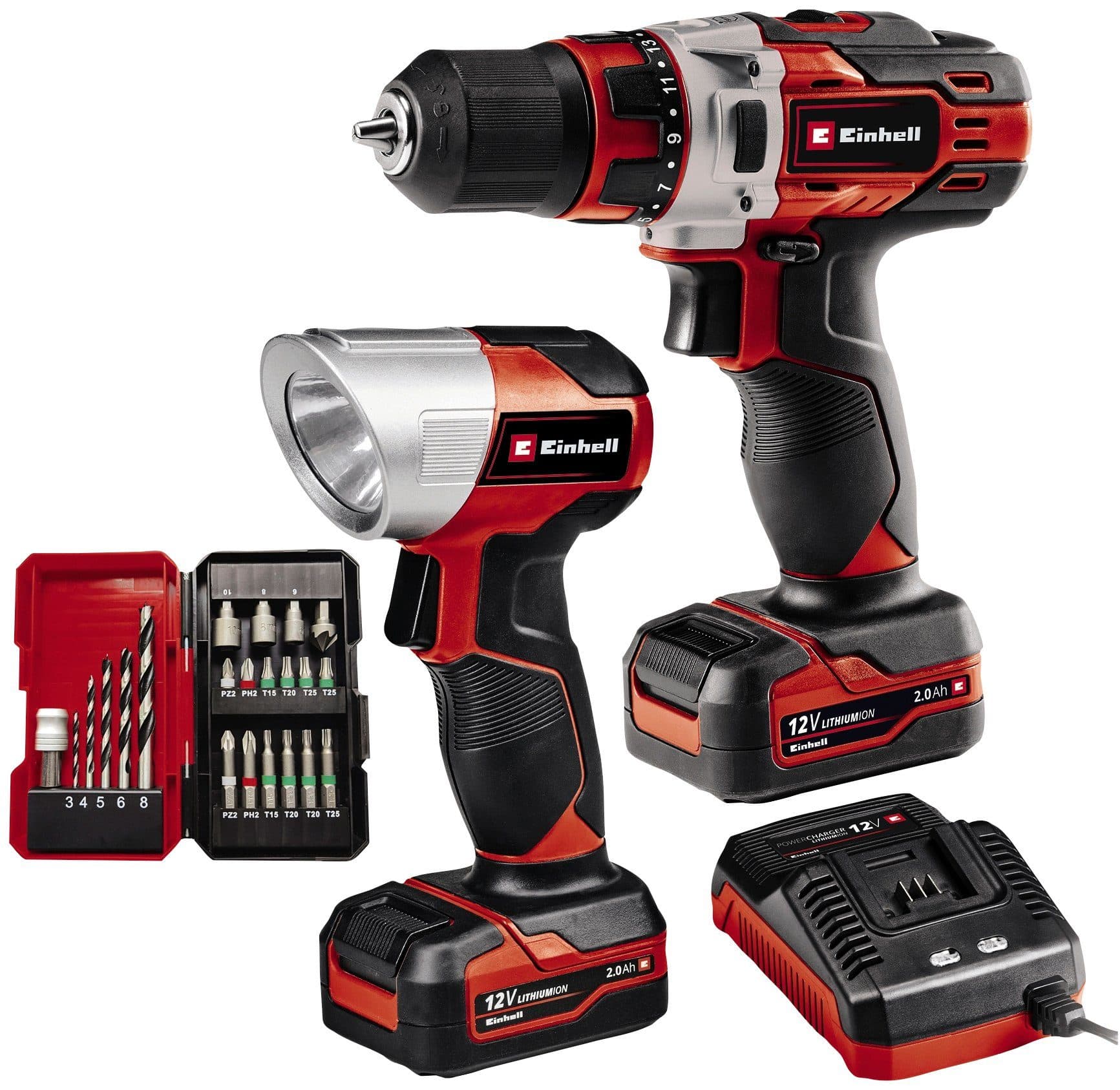 Einhell Akku-Bohrschrauber TE-CD 12/1 +22+CL (2x2.0Ah) | Mehrfarbig