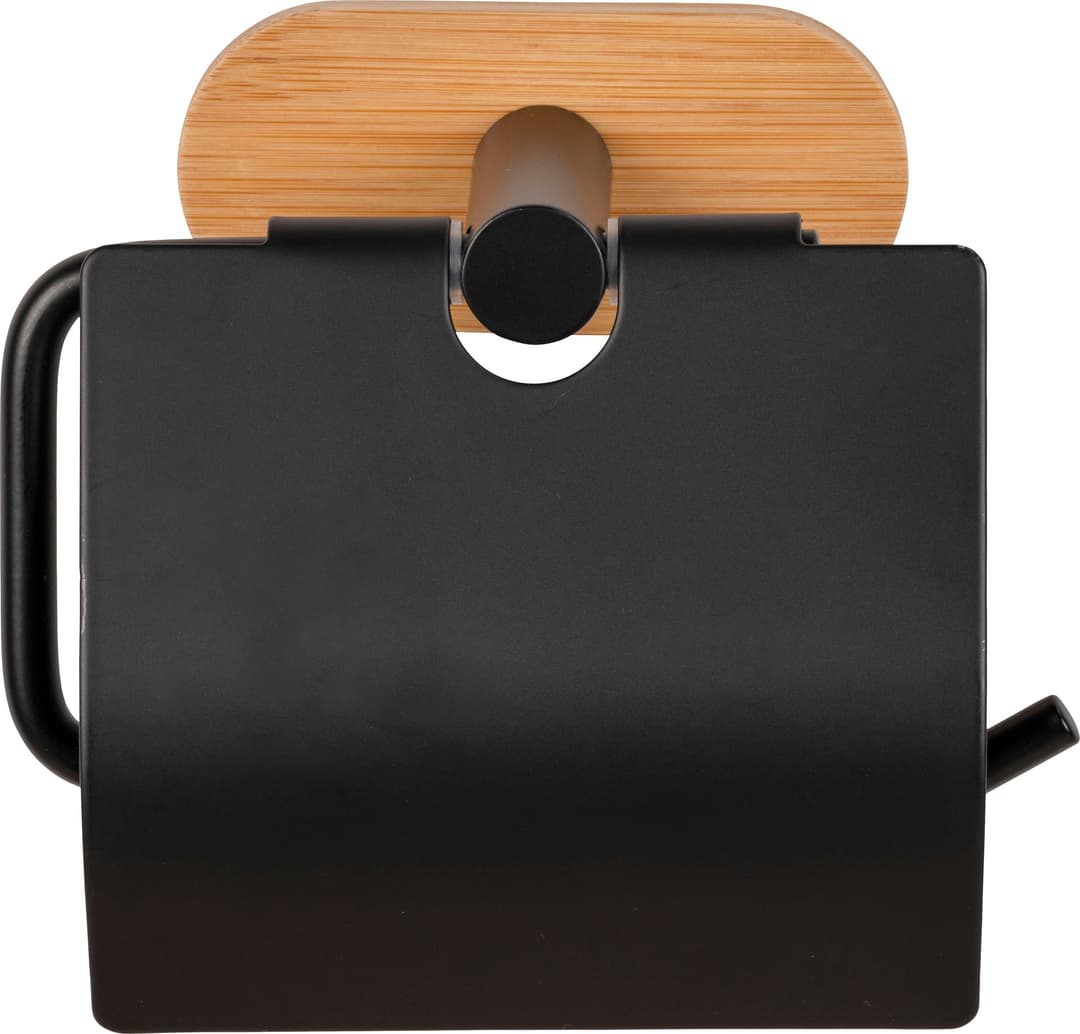 WENKO Toilettenpapierhalter Turbo-Loc® Orea Bamboo | Schwarz