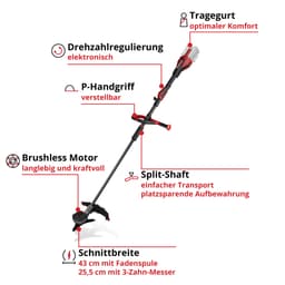 Einhell Akku-Motorsense GP-BC 36/430 Li P BL-Solo | Rot