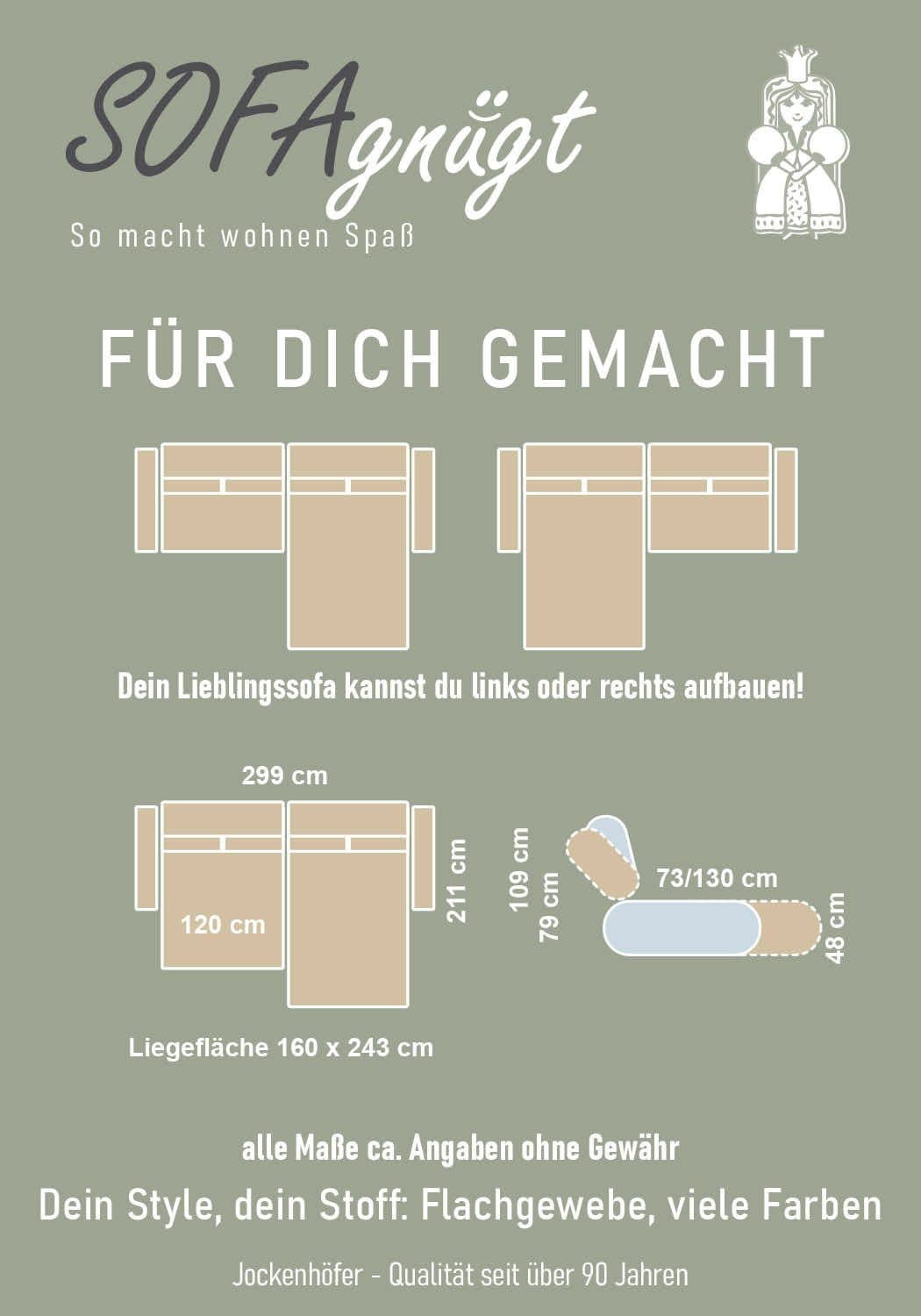 Jockenhöfer Gruppe Ecksofa Unos L-Form | Beige