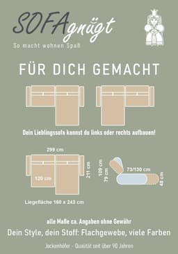 Jockenhöfer Gruppe Ecksofa Unos L-Form | Beige