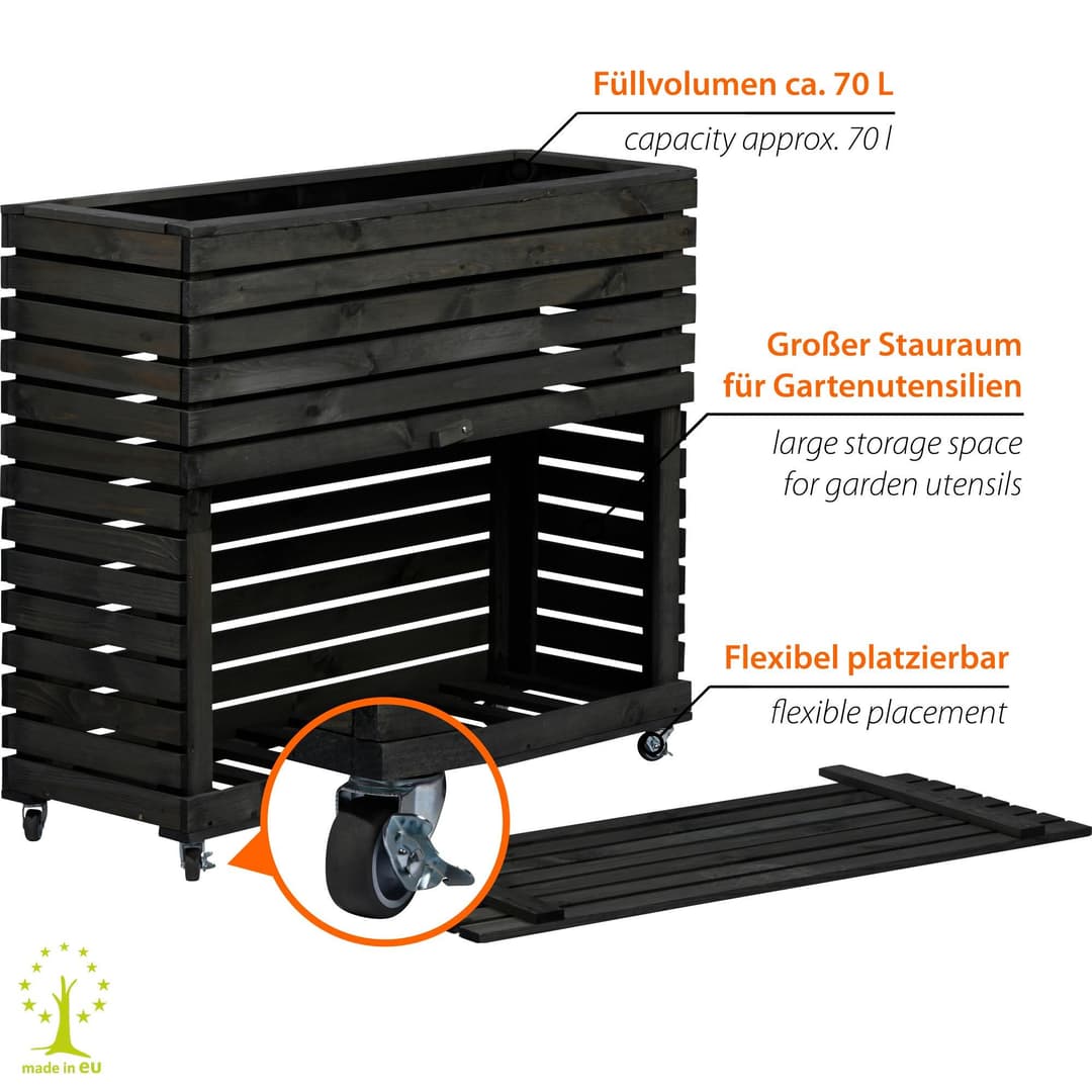Dobar Hochbeet "Rolla" Gr. XL | Schwarz
