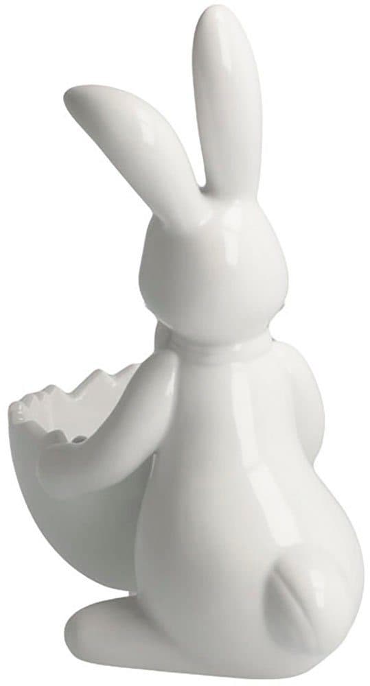 Goebel Osterhase Figur Hase mit Schale Snow White - Sweet Boy | Weiß