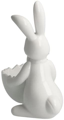 Goebel Osterhase Figur Hase mit Schale Snow White - Sweet Boy | Weiß