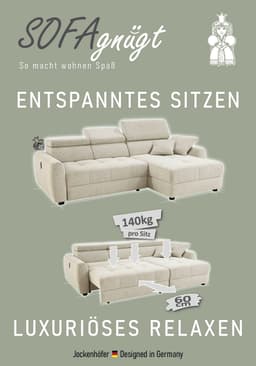Jockenhöfer Gruppe Ecksofa Move L-Form | Grau
