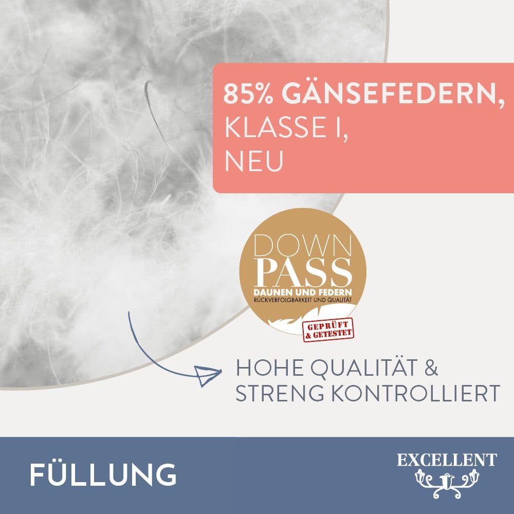 Excellent Federkissen Davos | Weiß