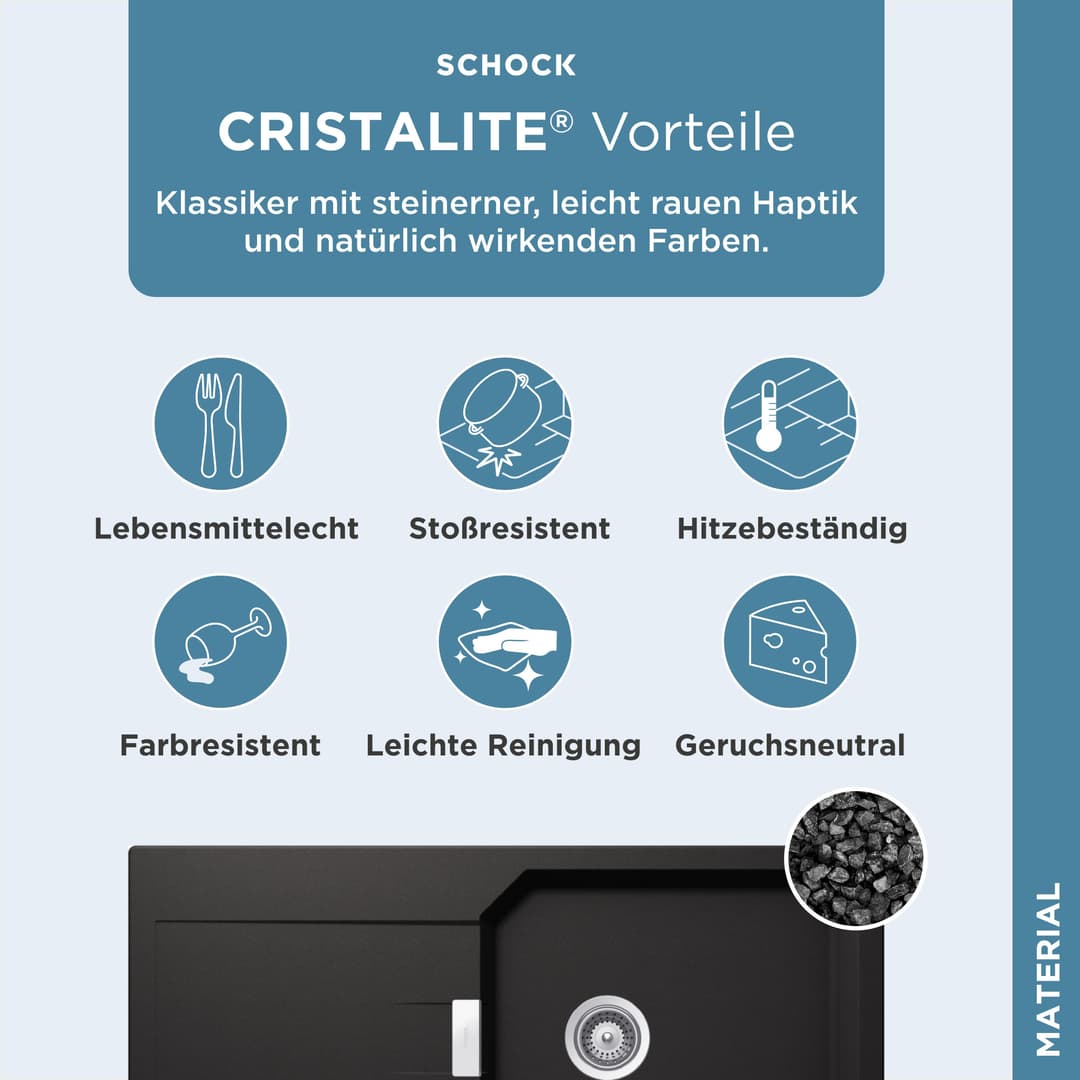 Schock Granitspüle Manhattan D-100L | Schwarz