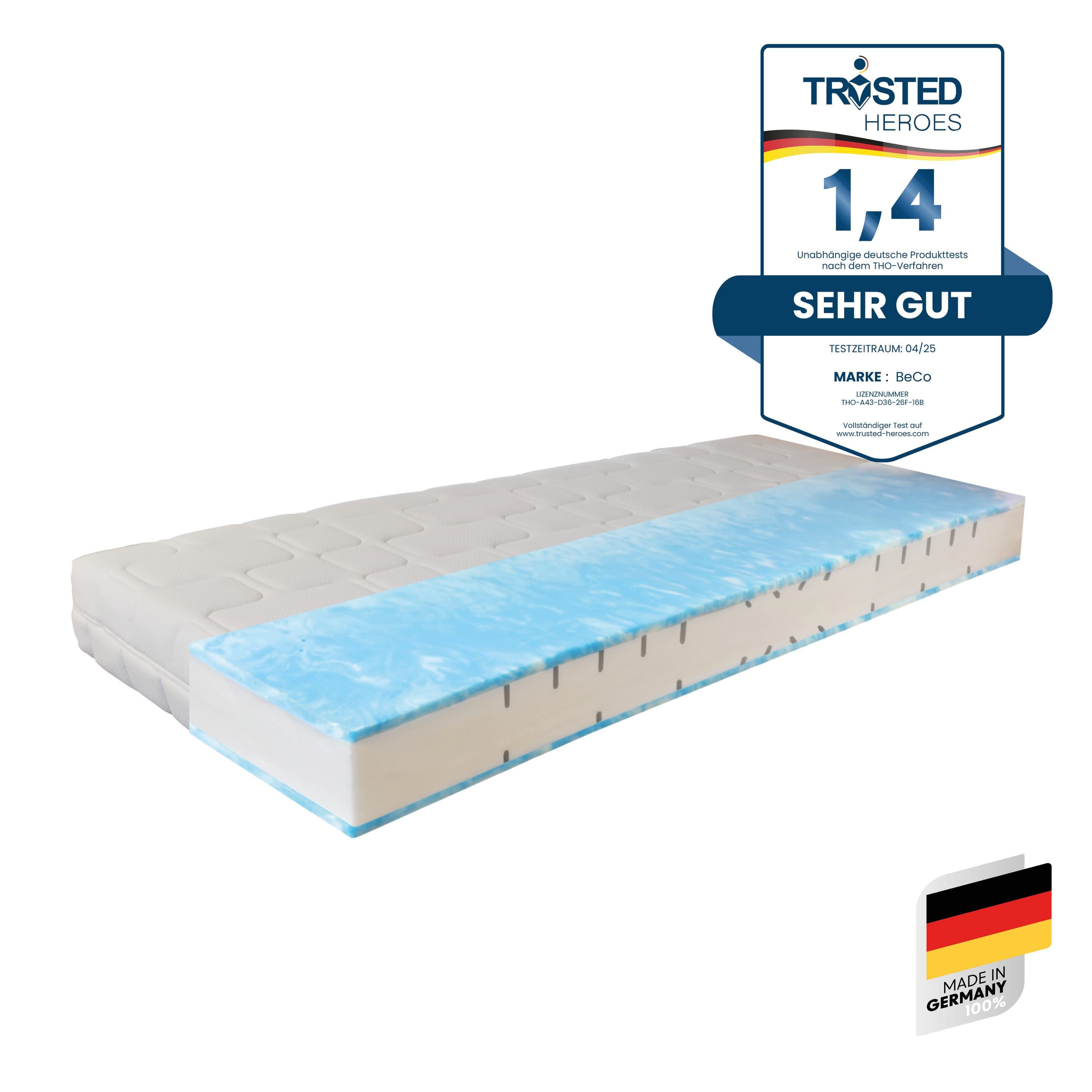 Gelschaummatratze GUMO | Weiß