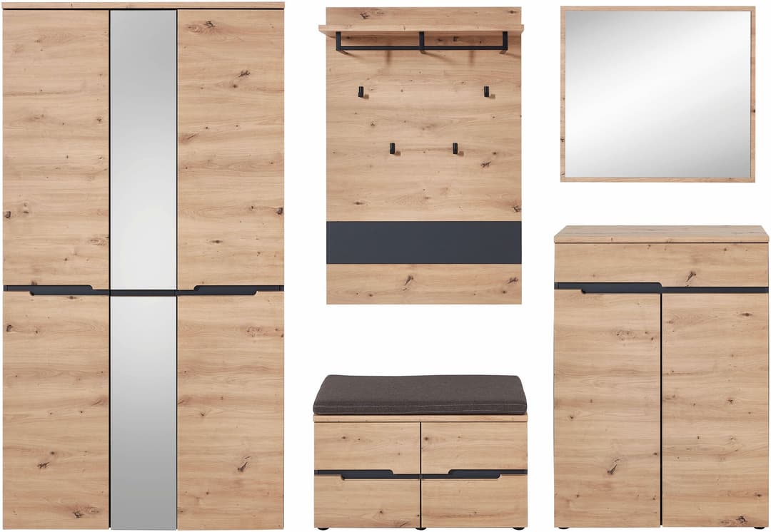 Innostyle MEMPHIS Garderoben-Set | Holztöne