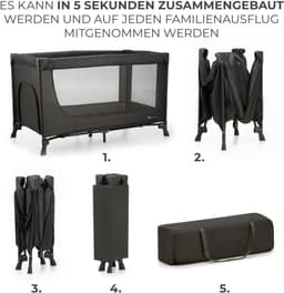 Kinderkraft JOY LIGHT Baby-Reisebett | Grau
